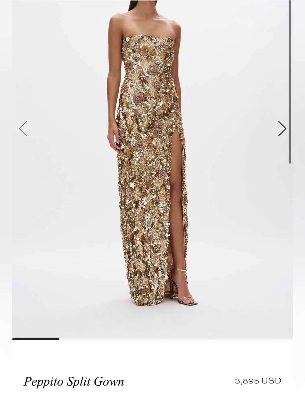 Rachel Gilbert Pepito Split Sequin Gown